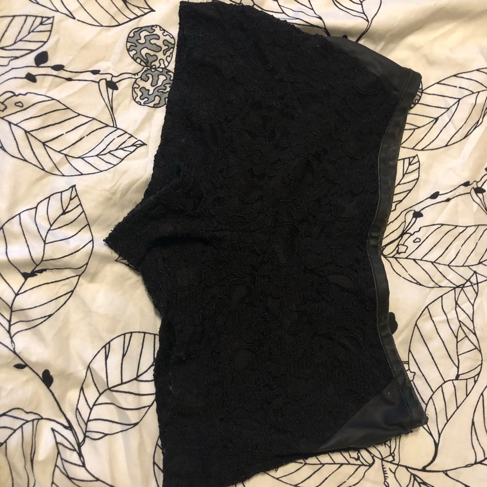 Express black lace shorts